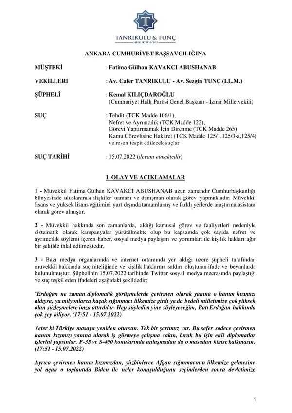 Başkan Erdoğan’ın tercümanını tehdit eden Kılıçdaroğlu’na suç duyurusu