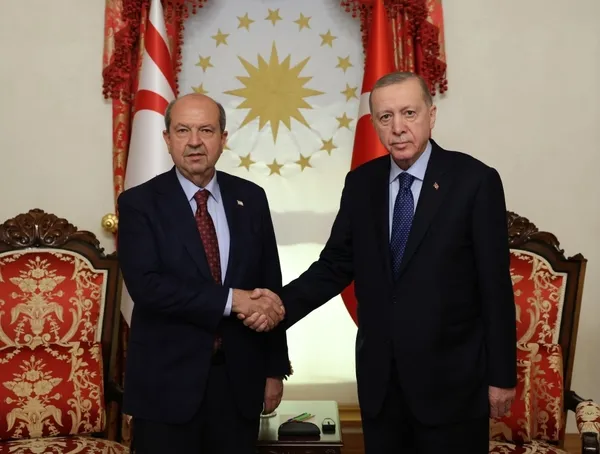 Başkan Erdoğan KKTC Cumhurbaşkanı Ersin Tatar ile bir araya geldi