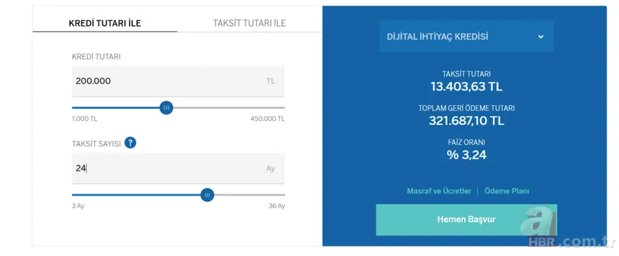 200 bin TL ihtiyaç kredisi için aylık taksitler kaç TL? Banka banka güncel kredi hesaplama… 5