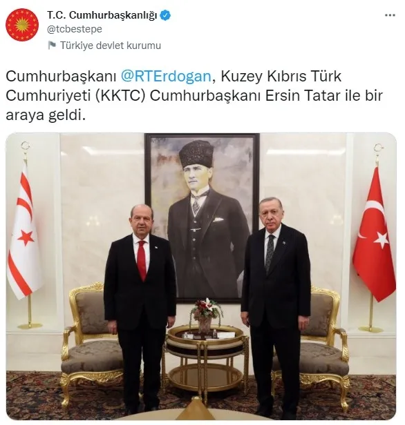 Başkan Erdoğan, Ersin Tatar ile görüştü - 1