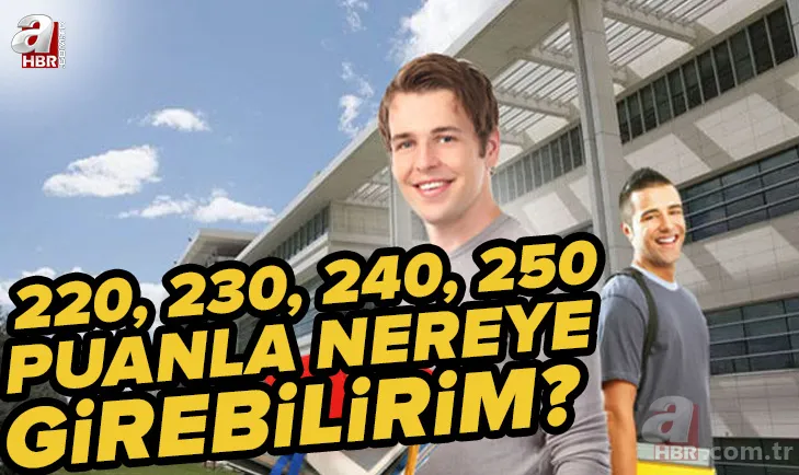 YKS TYT 220, 230, 240, 250 puanla nereye girebilirim? 2022 YKS puanıyla hangi üniversiteye girebilirim? 1