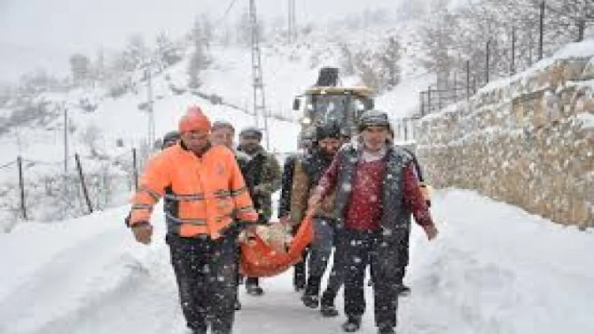 Bitlis'te ekipler yolu kardan kapanan köydeki hasta çocuk için seferber oldu