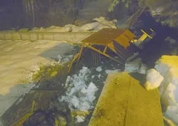 Hakkari'de istinat duvarı çöktü
