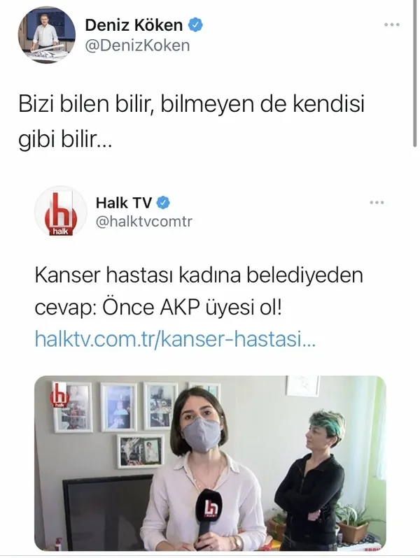 Halk TV'de yayınlanan "Kanser hastası kadına Eyüp Belediyesi'den cevap: Önce AKP üyesi ol!" haberi tamamen yalan! - 6