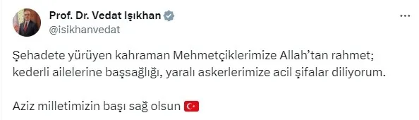 MSB acı haberi duyurdu: 6 kahraman asker şehit oldu, 1 kahraman asker yaralı