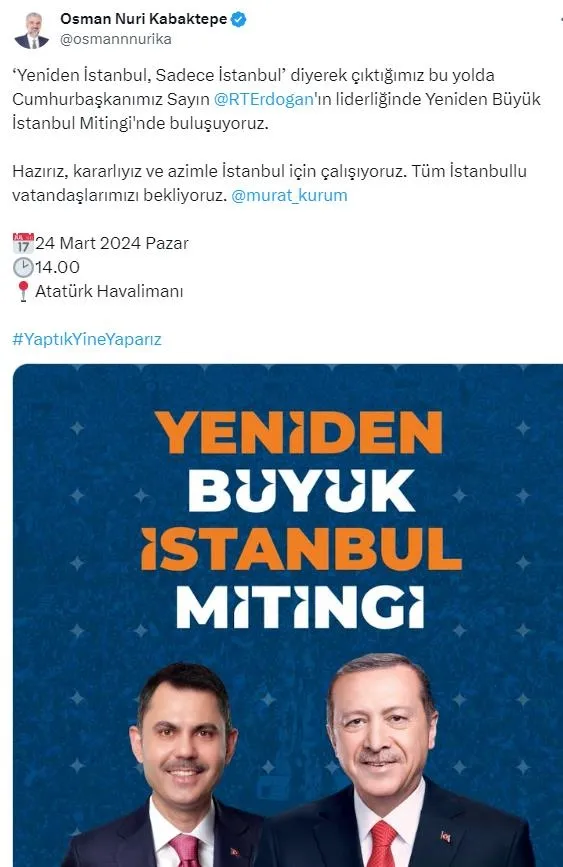 Yeniden İstanbul! AK Parti ’Büyük İstanbul’ mitinginin tarihi belli oldu