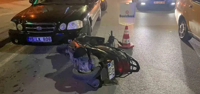 Burdur’da feci kaza! Otomobile çarpıp sürüklenen motosikletli yaralandı