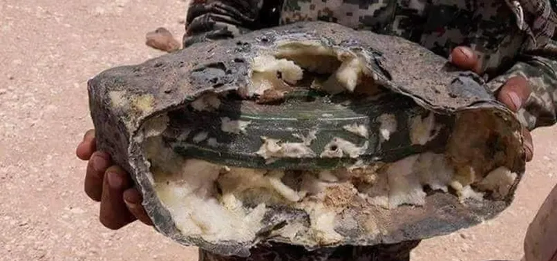 Afrin'de taş süsü verilmiş mayın bulundu