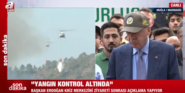 Son dakika: Başkan Erdoğan yangın bölgesinde! Bakanlardan Marmaris'teki yangınla ilgili bilgi aldı - 2