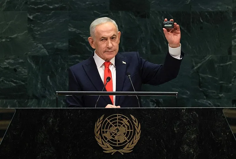 Katile protesto! Netanyahu BM'de boş salona konuştu: Başkan Erdoğan'ı hedef aldı - 2