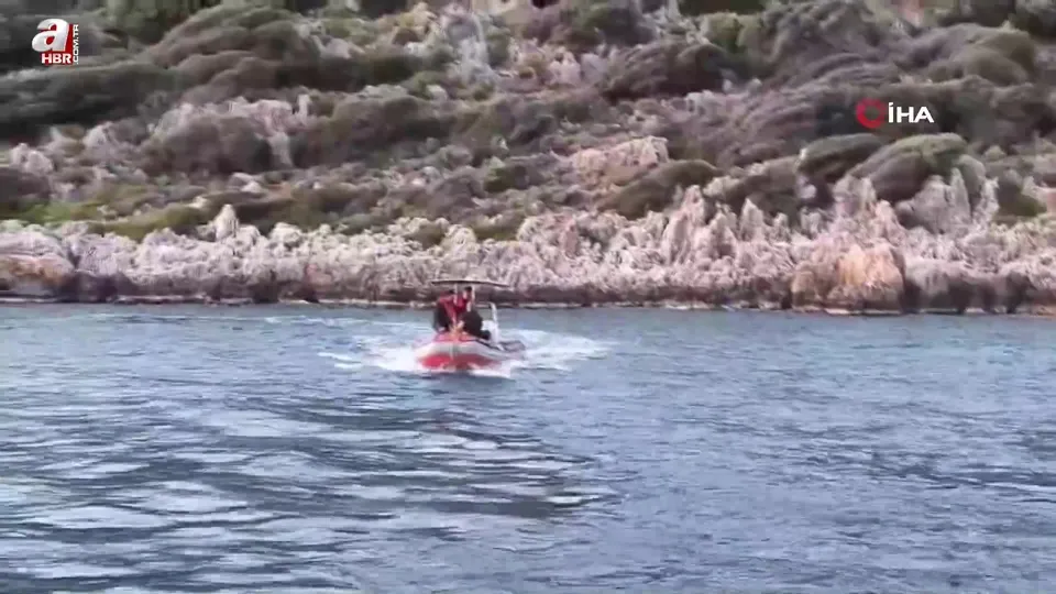 Alman turist kayalık bölgede mahsur kaldı