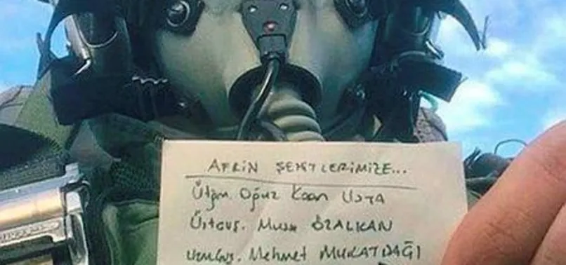 F-16 pilotu da şehitleri unutmadı