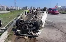 Samsun’da otomobil takla attı