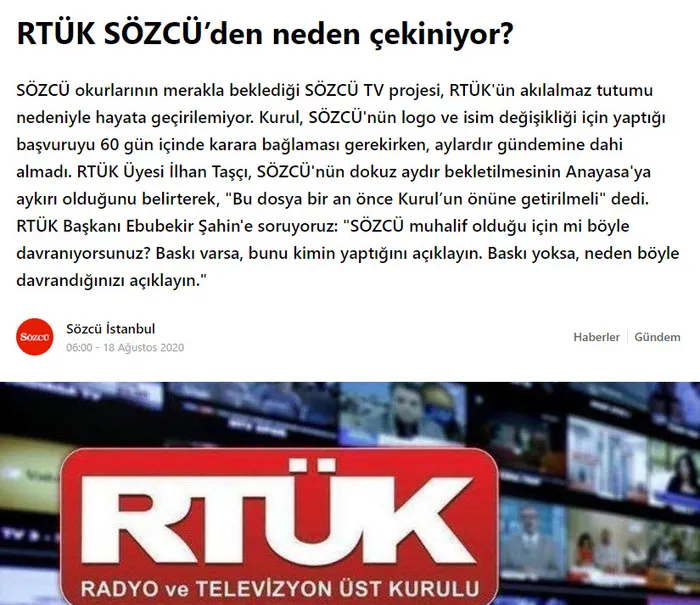 Son dakika: RTÜK'ten "Sözcü’den neden çekiniyor" haberlerine sert yanıt: Asla kabul edilemez! - 1