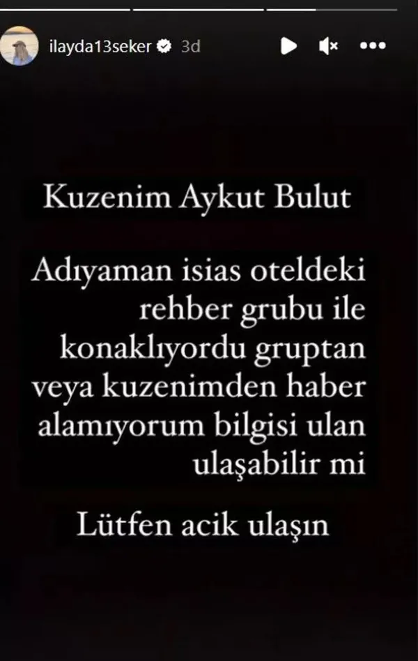 1675664870091.jpeg İlayda Şeker’den Adıyaman'daki kuzeni için yardım çağrısı: Otelde enkaz altındalar - 3