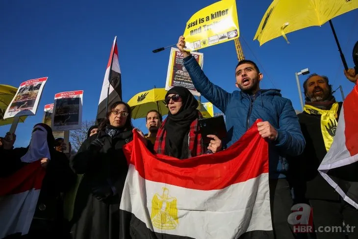 İngiltere'ye giden Sisi, protestolarla karşılandı