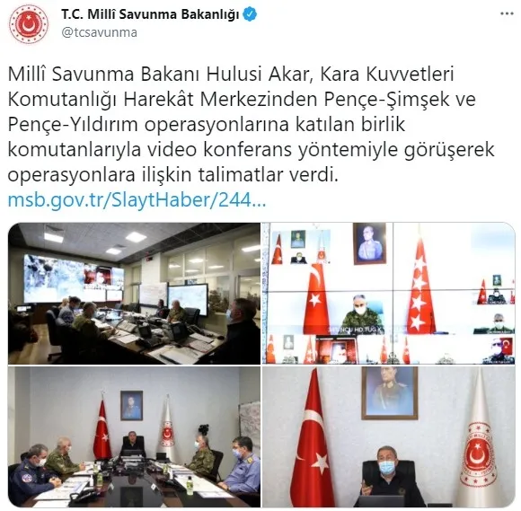 Milli Savunma Bakanı Hulusi Akar'dan flaş "Pençe Şimşek ve Pençe Yıldırım" açıklaması - 1