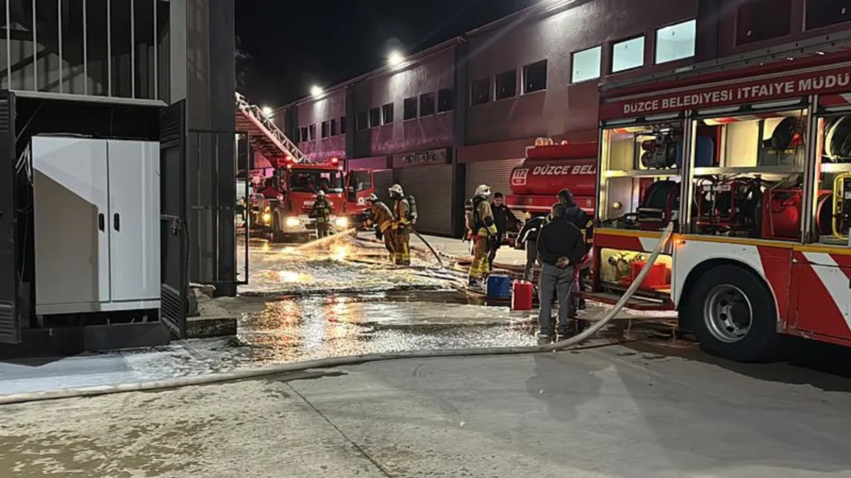 Düzce'de fabrika alevlere teslim oldu!