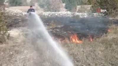 Akseki’de tarım arazisinde yangın