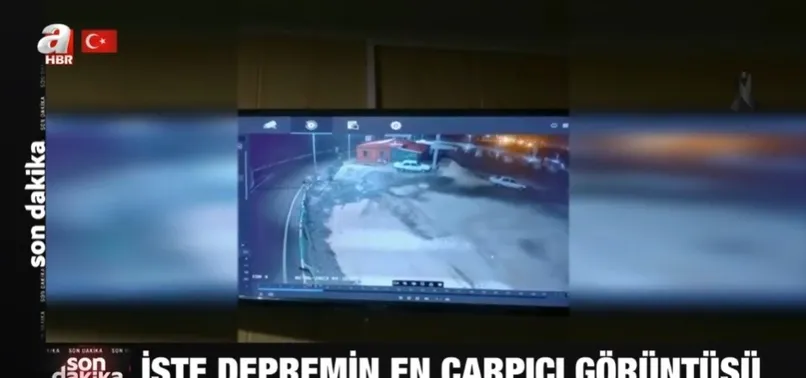 İşte depremin en çarpıcı görüntüsü! Zemin beşik gibi sallandı