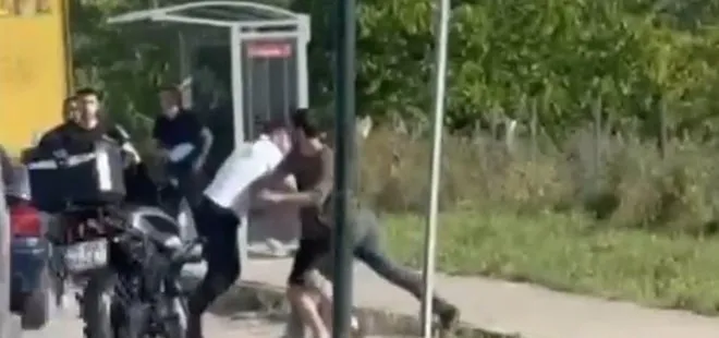 Trafik durdu yumruklar havada uçuştu