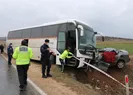 Korkunç kaza! İşçi servisiyle otomobil çarpıştı