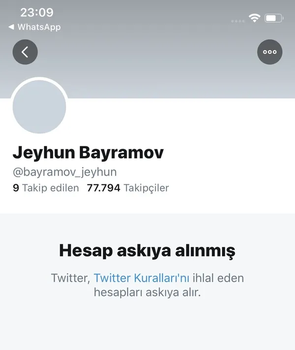 Son dakika...Twitter’dan bir sansür daha: Azerbaycan Dışişleri Bakanının hesabını askıya aldı