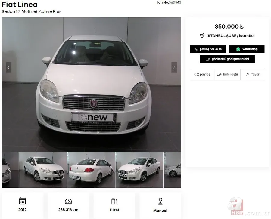 Uyguna İkinci el araç satışı yapıyor! Fiyatlar 230 bin TL’den başlıyor! Fiat, Volkswagen, Hyundai, Peugeot, Renault, Ford, Citroen mollerinin fiyatı ne kadar? 11