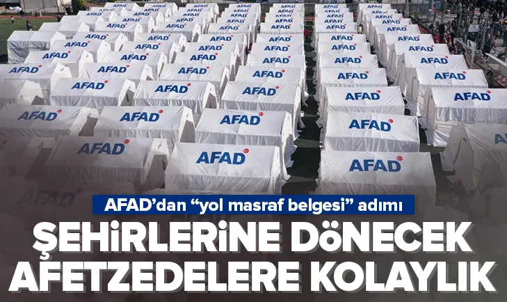 AFAD’dan yol masraf belgesi adımı