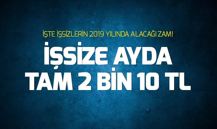 İşsize ayda 2 bin 10 TL