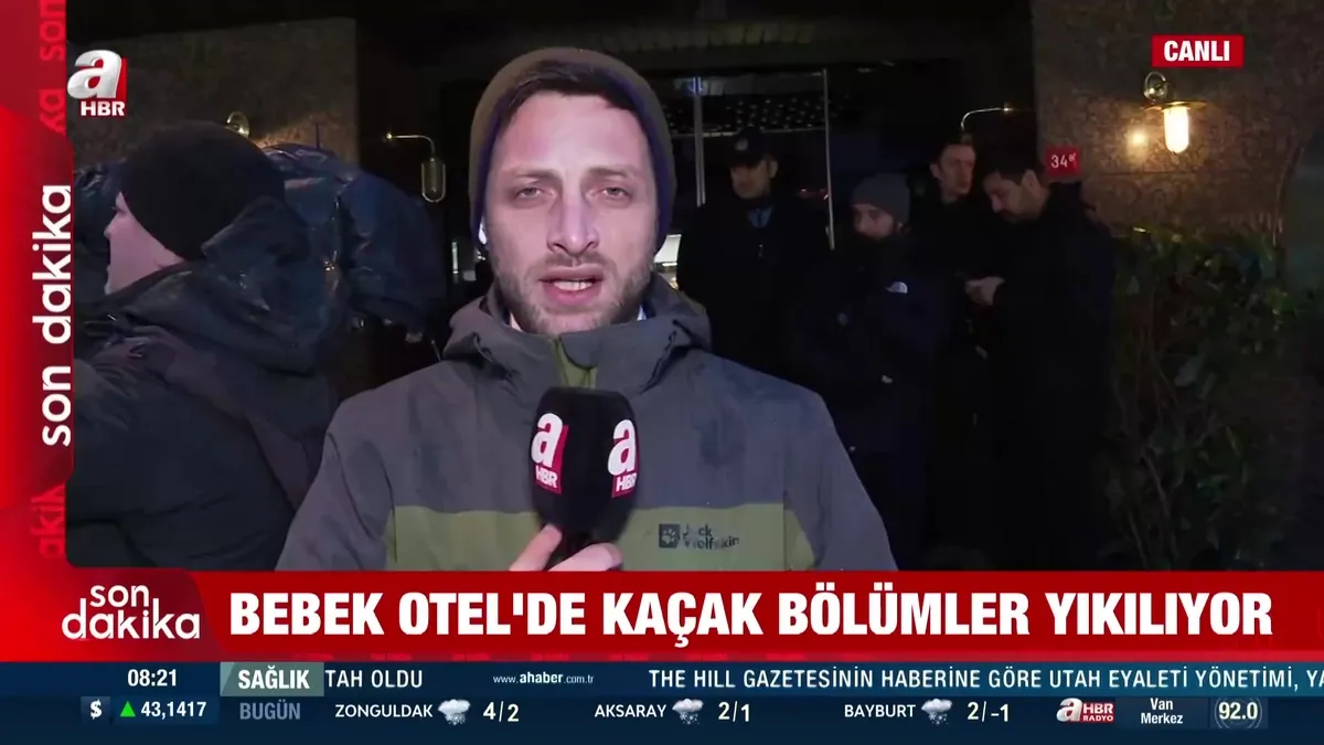 Bebek Otel'de kaçak bölümler yıkılıyor