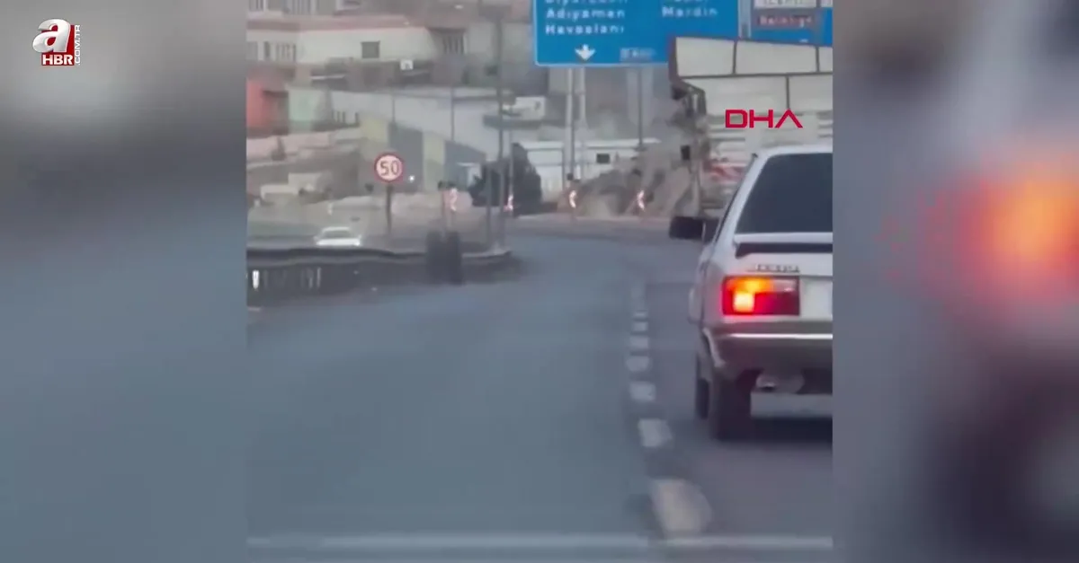 Kamyonun dingili koptu! Yolda korkutan an