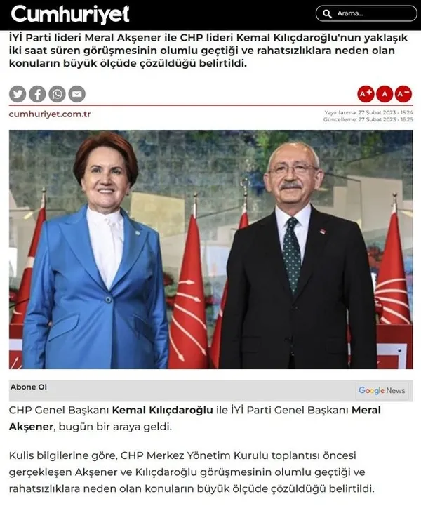 Kılıçdaroğlu’ndan Akşener’e medya dayatmalı ’geri zekalı’ operasyonu: Anlaşmazlıklar çözüldü