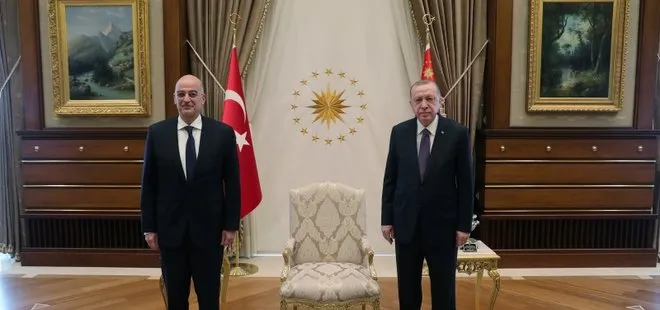 Son dakika: Külliye’de önemli kabul! Başkan Erdoğan ile Yunanistan Dışişleri Bakanı Nikos Dendias arasında kritik görüşme