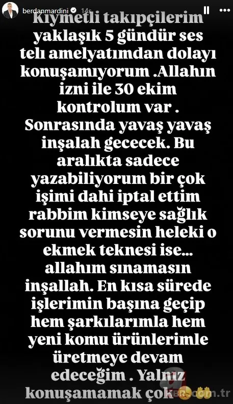 Berdan Mardini 5 gündür konuşamıyor! Takipçilerine duyurdu... 4