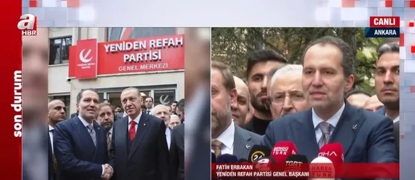 Son dakika: Başkan Erdoğan ile Yeniden Refah Partisi lideri Fatih Erbakan görüştü! Görüşme sonrası ilk açıklamalar