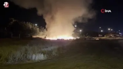 Atık yangını eve sıçramadan söndürüldü