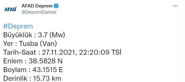 Son dakika: Van'da korkutan deprem (2021 SON DEPREMLER) - 1