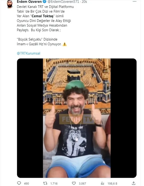 TRT dizisi oyuncusu Cemal Toktaş Subhaneke duasıyla alay etti! Tepkiler çığ gibi: Yazıklar olsun