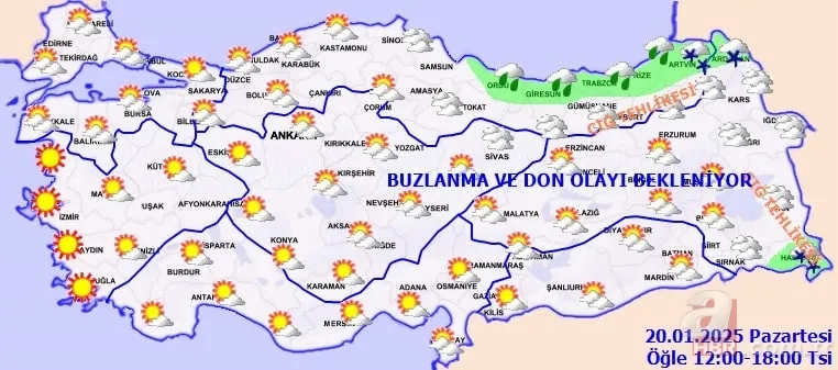 Meteoroloji 20 Ocak hava durumu: Sarı kodlu uyarı verildi! Sağanak yağış ve soğuk hava kapıda 7