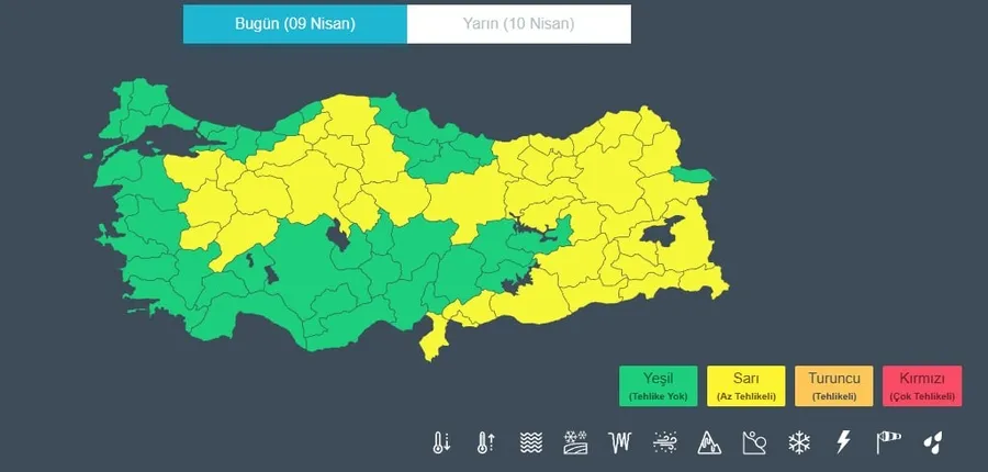 meteoroloji-son-dakika-42-ilde-sari-alarm-sel-cig-ve-zirai-don-riski-kapida-1775709549918.jpg 42 ilde sarı alarm verildi! (Fotoğraf: MGM)