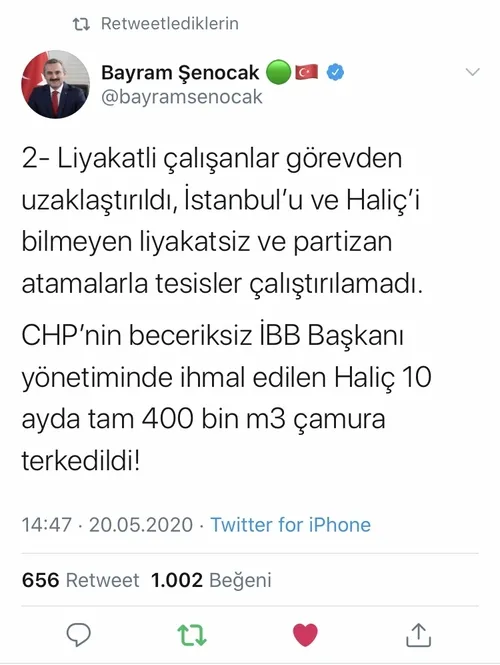 AK Parti İstanbul İl Başkanı Bayram Şenocak’tan CHP’li İBB Başkanı Ekrem İmamoğlu’nun Fazilet durağı yalanına tepki