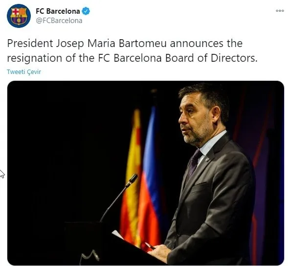 Barcelona Başkanı Josep Bartomeu istifa etti - 1