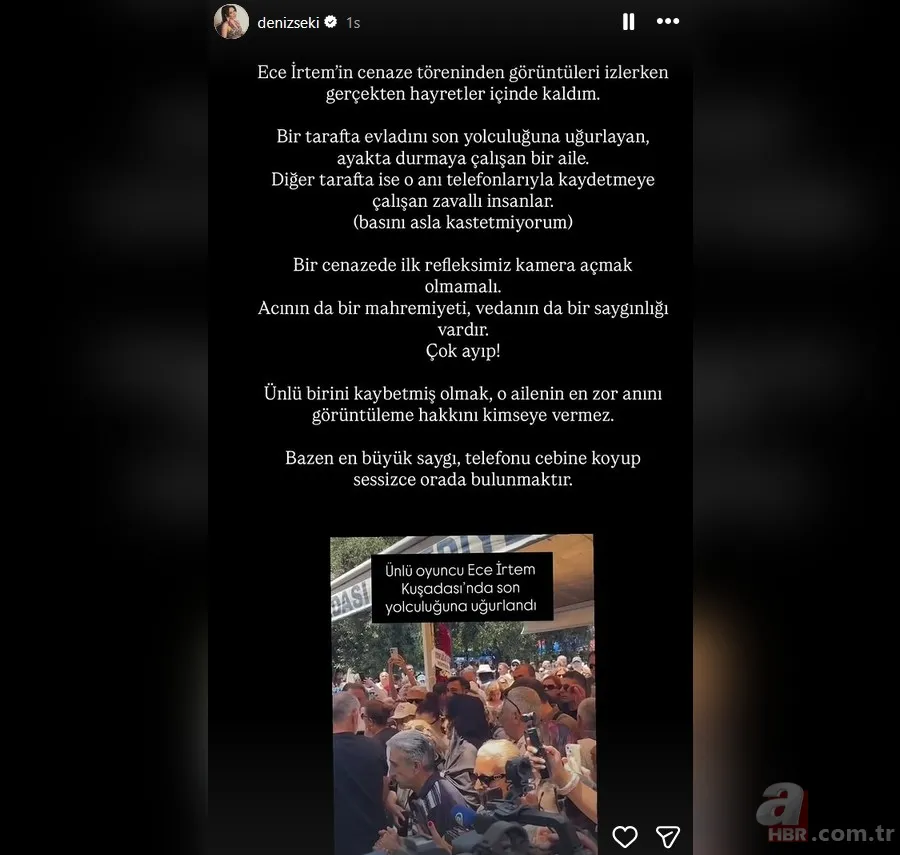 Ece İrtem son yolculuğuna uğurlandı! Cenaze törenindeki görüntülere Deniz Seki'den tepki 9