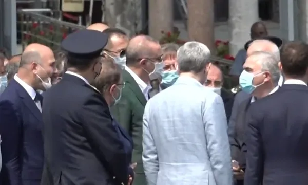 Son dakika: Başkan Erdoğan'dan Ayasofya Camii'nde inceleme - 3