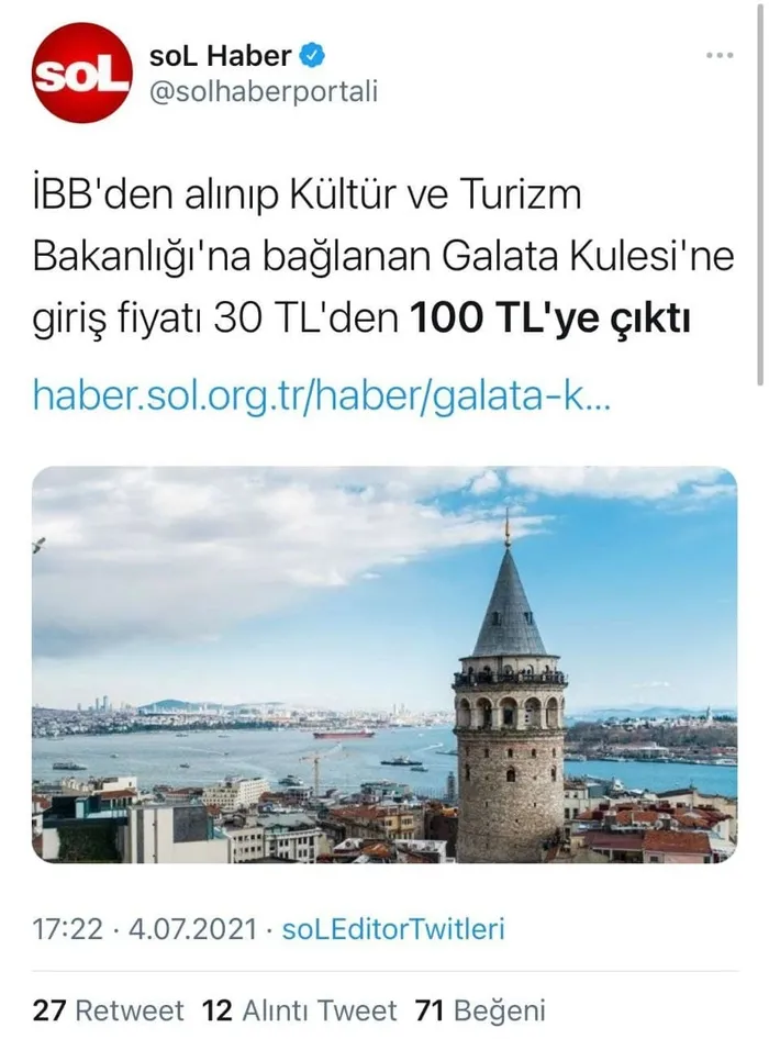 Halk TV - YOL TV ve Sol TV'den yalan terörü! Kültür ve Turizm Bakanlığından "Galata Kulesi" iddiasına flaş yanıt - 3