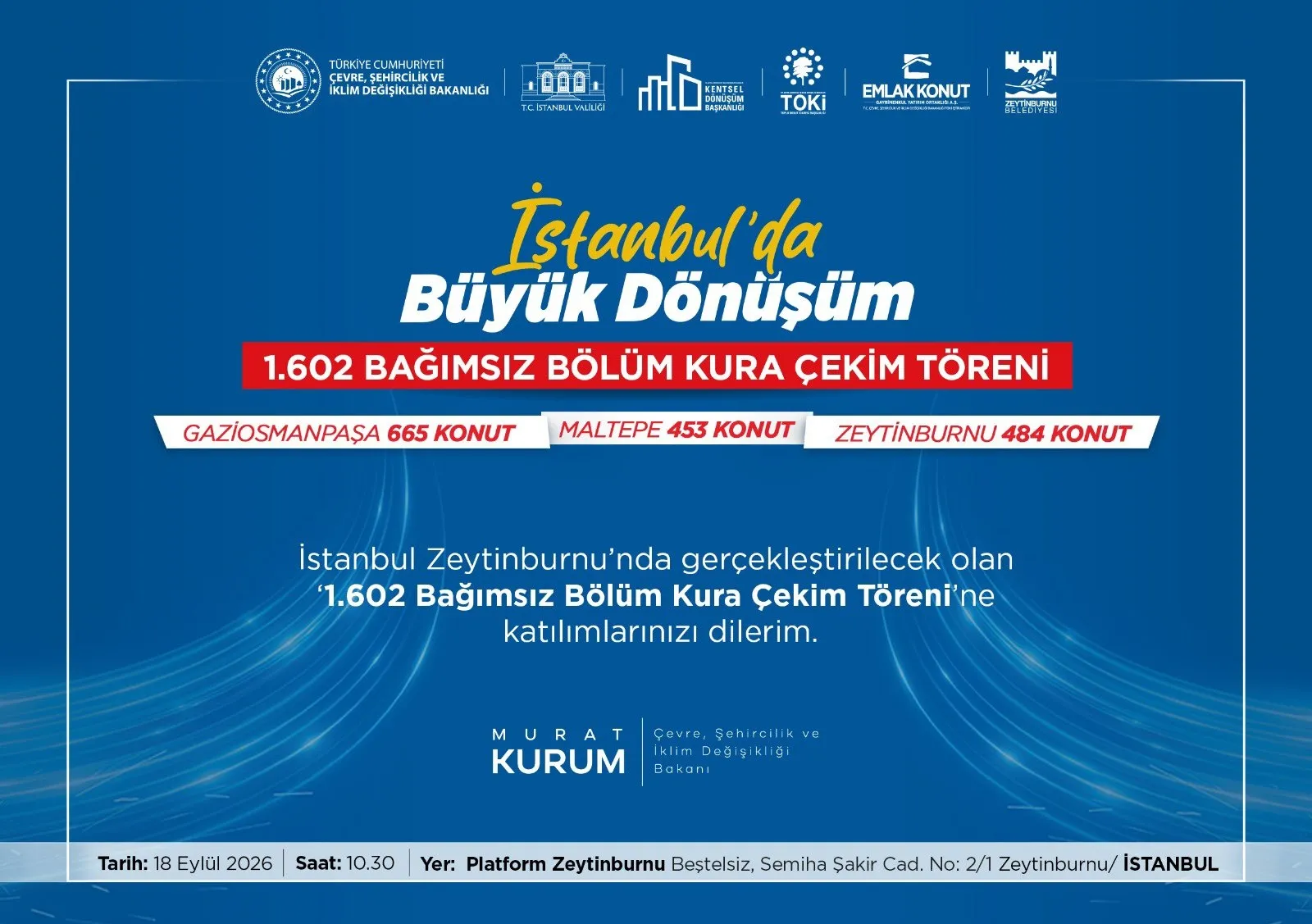 İstanbul’da 1.602 konut için kura çekilecek! Üç ilçenin dağılımı duyuruldu: Gaziosmanpaşa, Maltepe, Zeytinburnu