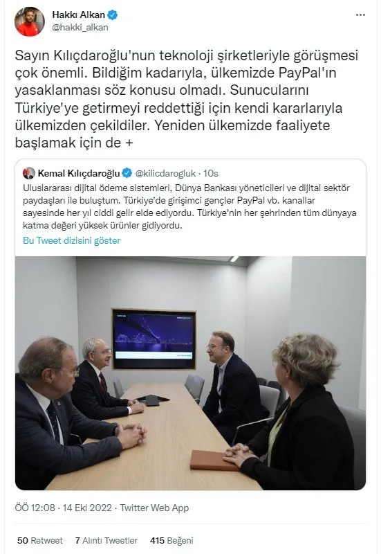 Kılıçdaroğlu yalanlarına ABD’de de devam ediyor! ’PayPal’ı yasakladılar’ iftirası elinde patladı