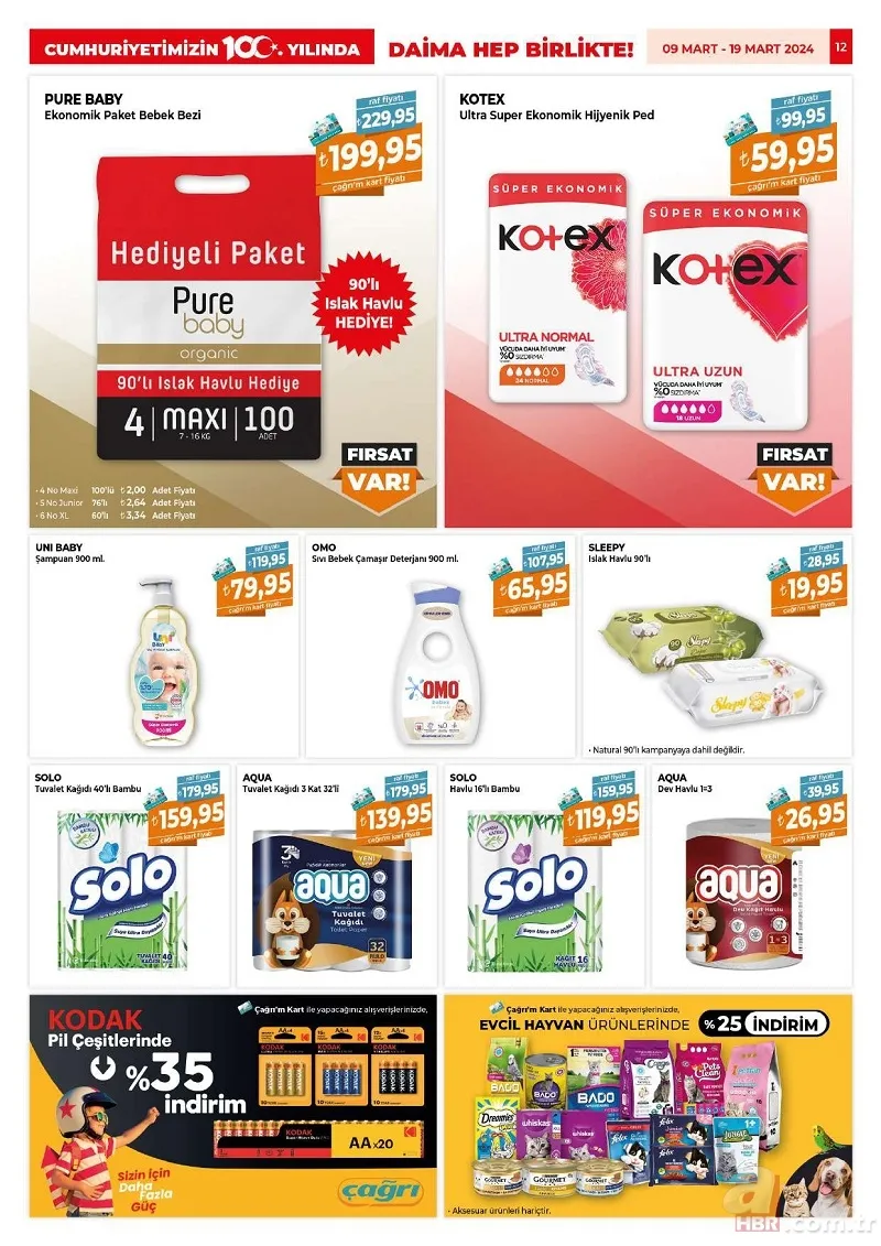 Çağrı Market İndirim Kataloğu Yayınlandı! RENAX bulaşık makinesi tableti 159,95 TL, İçim Kaşar peynir 249,95 TL, Doğuş 3 kilogram toz şekeri 89,75 TL… 13