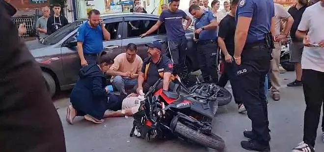 Bursa'da motosiklet yaya çarptı! 2 yaralı